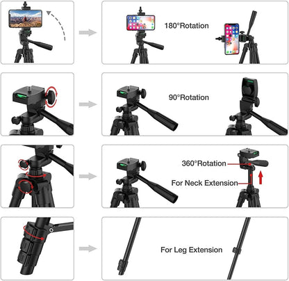 Treppiede per Smartphone supporto per treppiede leggero per fotocamera con supporto per telefono remoto Selfie Bluetooth fotografia Video